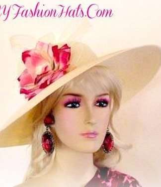 Kentucky Derby Hat Ivory Dress Designer Hats, NY Fashion Hats