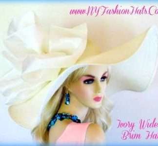 Ivory Or Black Wide Brim Designed Ladies Wedding Hat Dress Hats 9GB