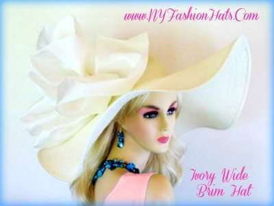 Ivory Or Black Wide Brim Designed Ladies Wedding Hat Dress Hats 9GB
