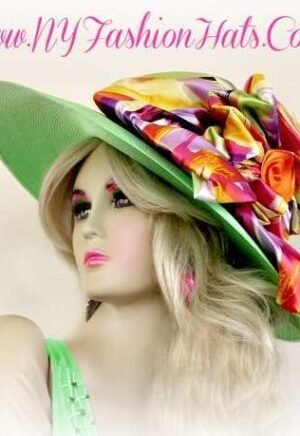 Lime Green Lavender Yellow Purple Designer Hat Ladies Wedding Hats 34