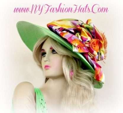 Lime Green Lavender Yellow Purple Designer Hat Ladies Wedding Hats 34