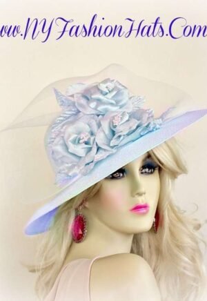 Baby Sky Blue Dressy Special Occasion Hat Kentucky Derby Hats 2237