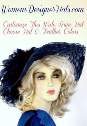 Kentucky Derby Hats Navy Blue Lime Green Ivory Pink Black White Hats
