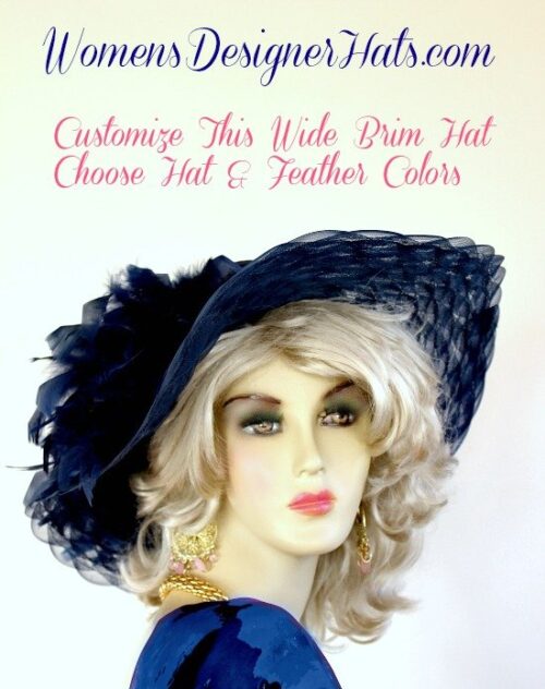 Kentucky Derby Hats Navy Blue Lime Green Ivory Pink Black White Hats