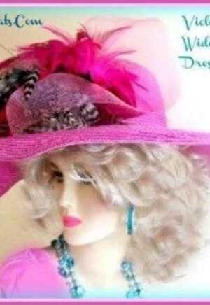 Raspberry Pink Violet Fashion Wide Brim Church Hat Ladies Hats 9KLZ