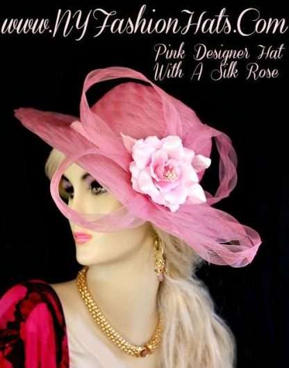 Kentucky Derby Hats Pink Designer Dress Church Hat NY Fashion Hats