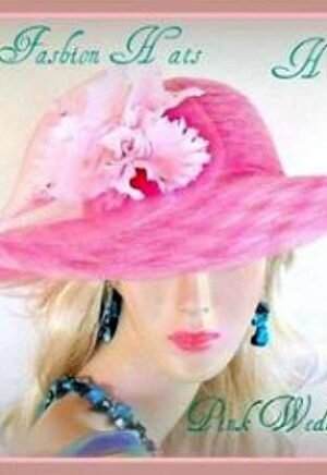 Pink Orchid Flower Wide Brim Dress Hat Ladies Formal Spring Tea Hats