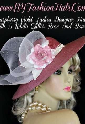 Ladies Raspberry Violet Pink Purple Designer Hat, NY Fashion Hats