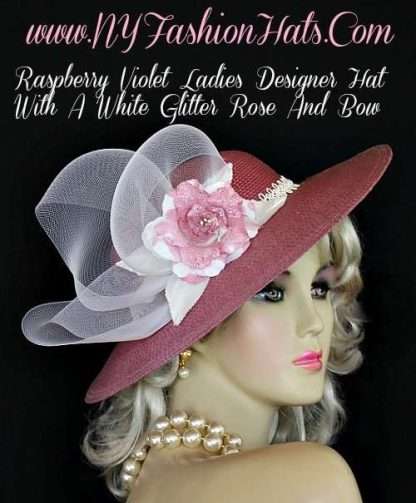 Ladies Raspberry Violet Pink Purple Designer Hat, NY Fashion Hats