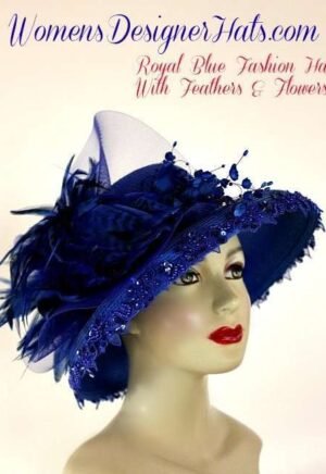 Royal Blue Fashion Kentucky Derby Hat, Women's Designer Hats A990