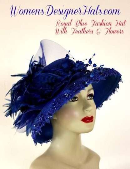 Royal Blue Fashion Kentucky Derby Hat, Women's Designer Hats A990