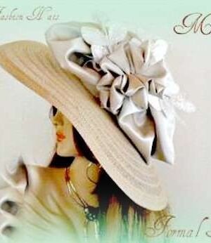 Beige Tan Taupe Grey White Ladies Hat Designer Fashions Hats 8BKU