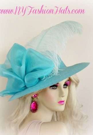 Kentucky Derby Hats Turquoise Blue Black Yellow Pink Lime Green Hat