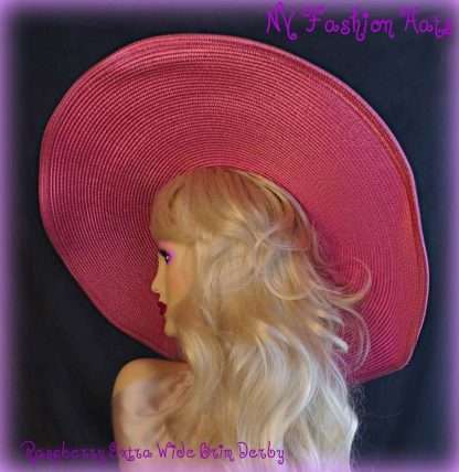 Ladies Wide Brim Formal Kentucky Derby Hat Pink Millinery Hats