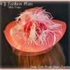 Ladies Designer Hats, Raspberry Pink White Wedding Kentucky Derby Hats