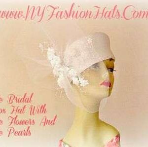 White Bridal Wedding Brides Hat With Flowers Ladies Women Hats 4GSJ