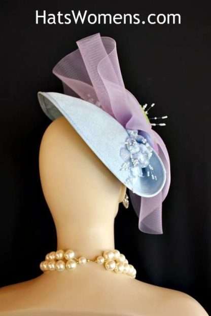 Ladies Baby Blue Lavender Church Hat