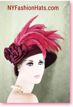 Burgundy Hot Pink Statement Hat