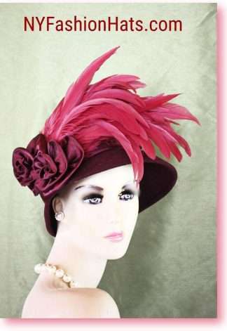 Burgundy Hot Pink Statement Hat
