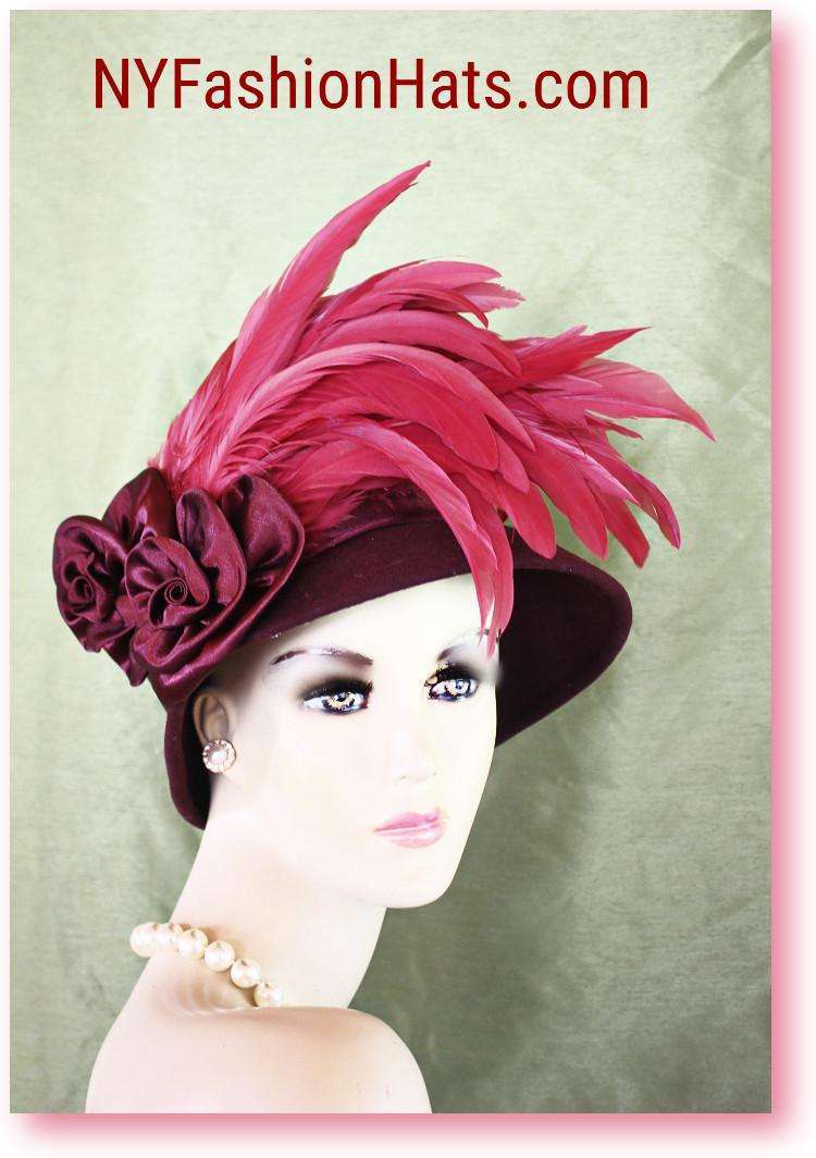 Burgundy Hot Pink Statement Hat