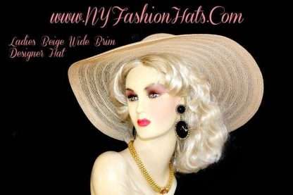 Womens Haute Couture Designer Hats, Avant Garde Dress Hats, Formal Wedding Hats, Mother Of The Bride Hats, Bridal Fascinator, Pillbox Hats, Satin Hats, Large Brim Hats, Kentucky Derby Hats, Hats For Horse Races, hatswomens.com, Beige Couture Designer Hat