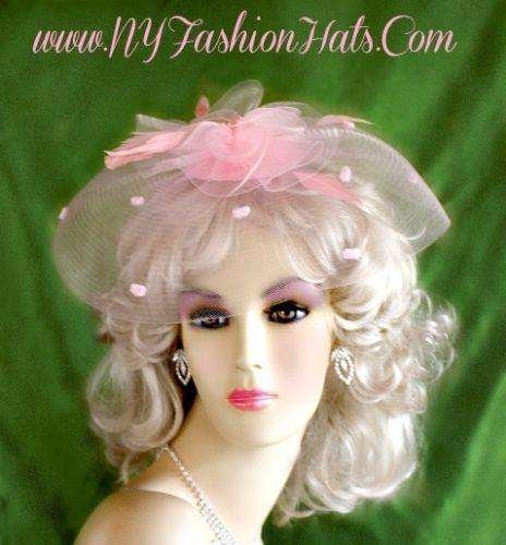 Pink Fascinator Cocktail Hat Bridal Wedding Headpiece Hair Accessory