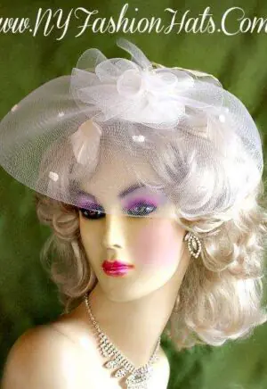 White Bridal Wedding Brides Fascinator