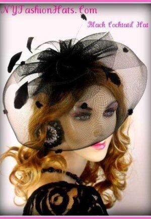 Women's Black Cocktail Hat