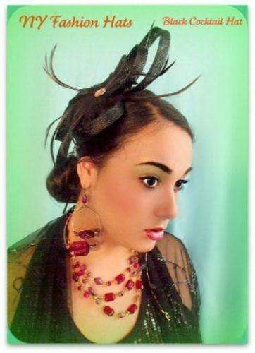 Black Clip Fascinator Headpiece 7U12