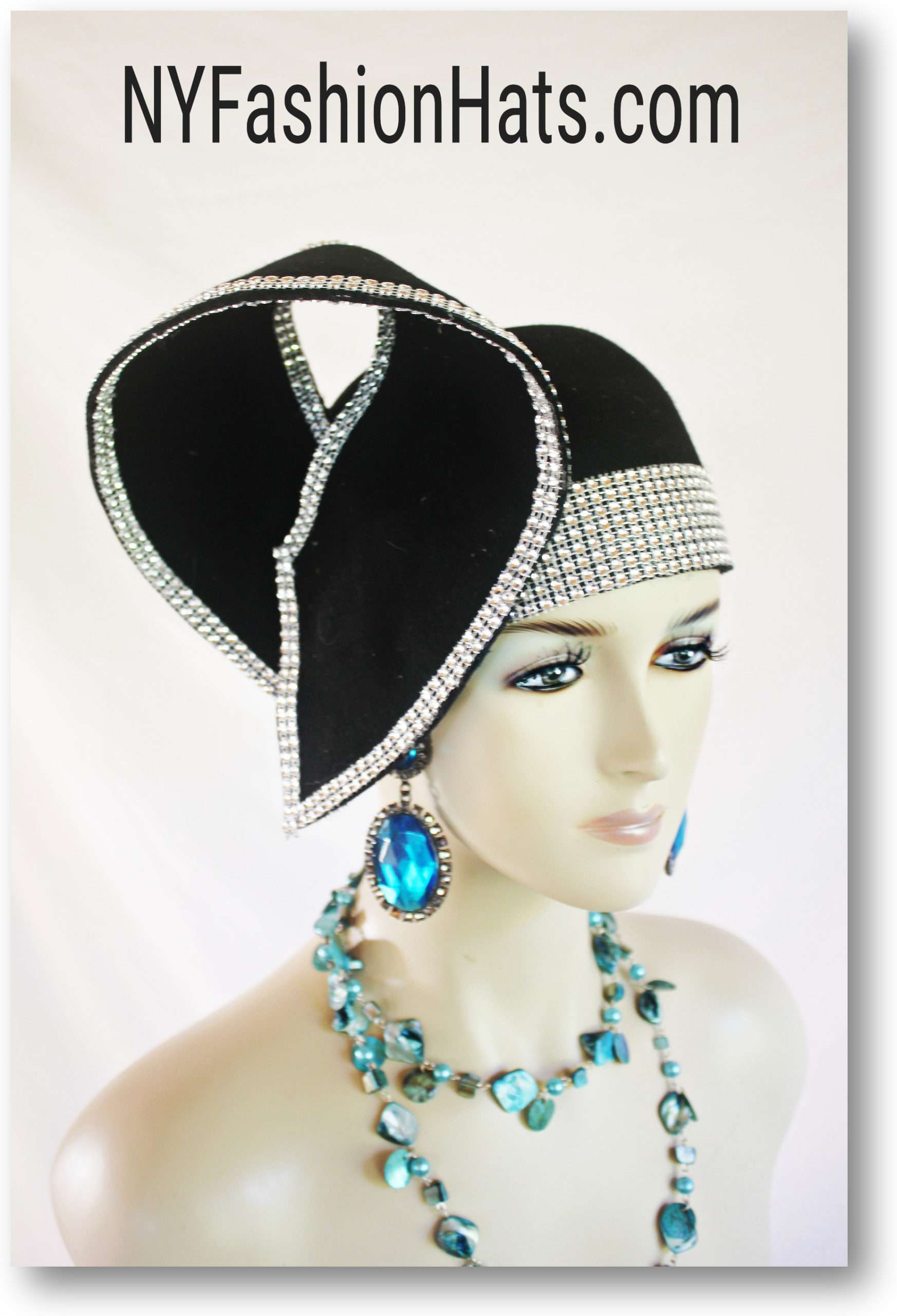Winter Wool Headpiece With Rhinestones