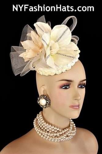 Ladies Women's Ivory Bridal Wedding Fascinator Headpiece