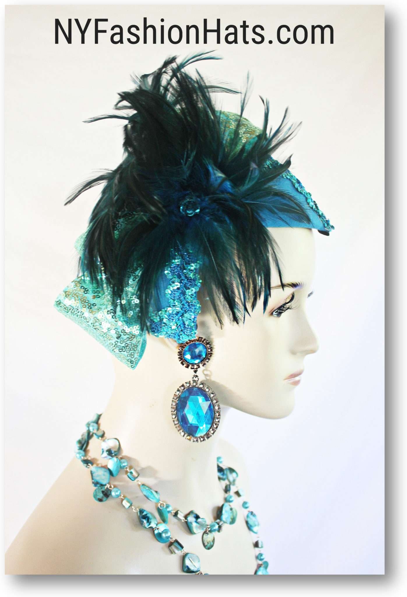 Deluxe Sequin Festival Hat - Turquoise