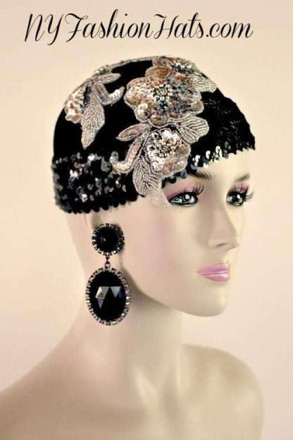 Women's Black Winter Wool Cloche Pillbox Flapper Hat Headpiece Hats - Image 2