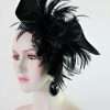 Art Deco Black Winter Wool Cocktail Hat Headpiece NY Fashion Hats