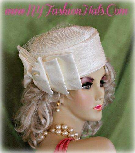 black formal satin Church hats for women