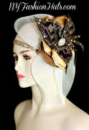 Ivory Satin Pillbox Designer Cocktail Hat Women Fashion Wedding Hats 631N