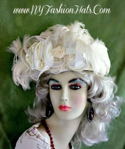 custom made ivory pillbox hats with satin