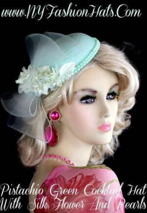 Pistachio Mint Green Cocktail Hat