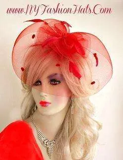 Red Kentucky Derby Hat Fascinator