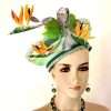 Couture Hats For Women Lime Kelly Green Shaped Pillbox Wedding Hat Headpiece 443H