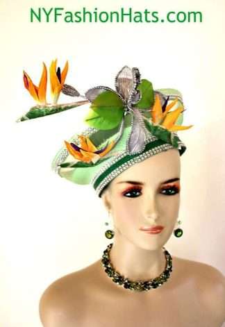 Couture Hats For Women Lime Kelly Green Shaped Pillbox Wedding Hat Headpiece 443H